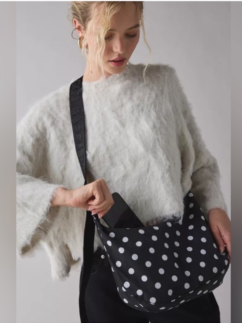 Urban Outfitters BAGGU Medium Nylon Polka Dot Crescent Bag